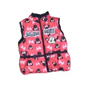*Disney 24 Month 2T Minnie Mouse Girls Red Sleeveless Puffy Vest